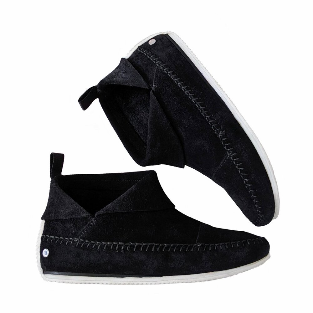 Rag & Bone Brixton Black Suede Moccasin Boots Size 10